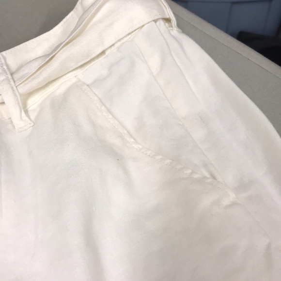 Splendid Wide leg cropped white linen pants Sz S - Picture 6 of 6
